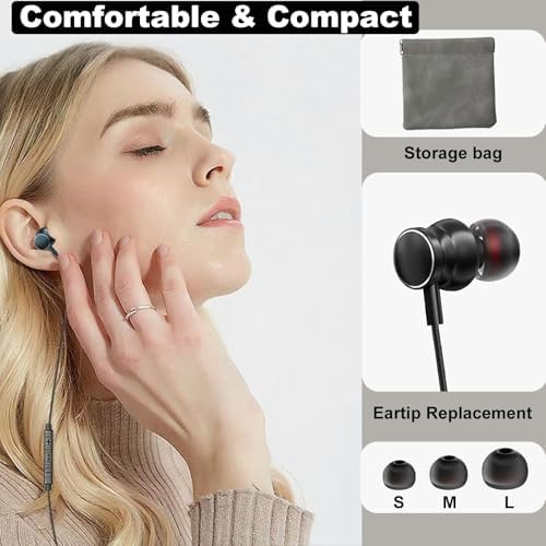 High-Fidelity Type C Earbuds for Samsung Galaxy S25 Ultra, S24, S23 FE, S22+ & i Phone 16, 15 Pro Max Plus – Wired Headphones with Built-in Microphone and Volume Control – Exceptional Stereo Sound Quality for Professionals and Music Enthusiasts – In-Ear Comfort Design with Broad Device Compatibility Including Galaxy Flip 6, 5 & Pixel 9, 8, 7 – Perfect for Daily Use and Seamless Audio Experiences