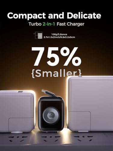 THREEKEY 35 W Ga N3 Turbo Dual USB-C Wall Charger – Compact Retractable Travel Adapter for Lightning-Fast Charging of i Phone 16/15 Pro Max, i Pad Pro/Air, Samsung S25, Pixel – Tangle-Free Storage Solution for On-the-Go Power Needs