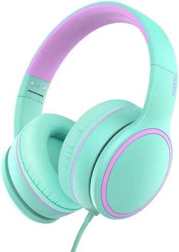 RORSOU R10 Over-Ear Headphones – Lightweight Hi-Fi Stereo Sound with Integrated Microphone for Crisp Bass and Clarity, 1.5 M Tangle-Free Cable, Perfect for Smartphones, Tablets, and PCs – Ultimate Comfort and Portable Design for Music Lovers on the Move