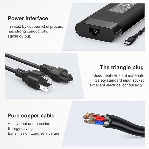 Ultra-Slim 65 W USB-C Laptop Charger for HP Spectre, Envy & Elite Series – Fast Charging AC Adapter for X360, Chromebook, and ZBook – Enhanced Compatibility & Travel Efficiency – Ideal Power Solution for Professionals and Students