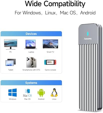 Ultra-Fast 10 Gbps USB 3.2 Gen 2 SSD Enclosure for M.2 NVME/SATA Drives – Versatile External Adapter for 2230/2242/2260/2280 SSDs, MD87 Model with Enhanced Durability & Easy Setup – Perfect for Tech Enthusiasts & Professionals Seeking High-Speed Data Transfer Solutions