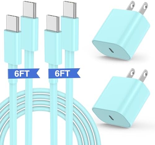 High-Efficiency 20 W USB-C Fast Charger for i Phone 16 & i Pad Pro – Versatile 6 ft & 10 ft Type C Charging Cables with Robust Wall Adapter for Quick Power Boosts – Perfect for i Phone 16 Pro Max, 15 Plus, and All i Pad Models – Maximize Your Charging Flexibility and Efficiency