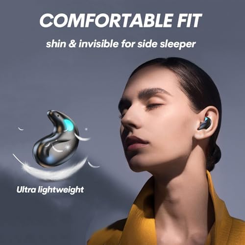 Ultra-Discreet Invisible Sleep Wireless Earbuds – IPX5 Waterproof Mini Earphones for Side Sleepers – Tiny Comfortable Wireless Headphones for Ultimate Sleep Experience – Enhanced Compatibility with Long Battery Life for Peaceful Nights