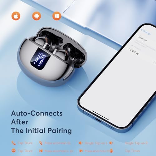 Advanced Bluetooth 5.4 Wireless Earbuds with Dual Noise Cancelling – Unleash Powerful Deep Bass and Enjoy 36 Hours of Playtime with IP7 Waterproof Design – Ideal for Active Lifestyles with ANC & ENC for Superior Audio Clarity and Intuitive LED Battery Indicator