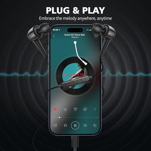 High-Fidelity USB C Noise Isolating Earbuds with Built-In Mic – Optimized Wired Headphones for i Phone 16, Samsung Galaxy S25 Ultra, Google Pixel 8 & More – Lightweight In-Ear Design with Volume Control Perfect for Sports, Work, and Daily Use – Unmatched Audio Quality and Device Compatibility