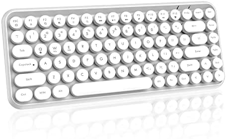 FELICON Retro Mini Wireless Bluetooth Keyboard – Portable 84-Key Typewriter Design for Android, i Pad, Windows & PC – Perfect Companion for Home & Office with Enhanced Compatibility and Rechargeable Battery