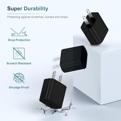 20 W USB-C Fast Charger for i Phone 16/15 Series & i Pad – 6 ft Type C to C Cable, High-Speed Wall Adapter for Optimal Performance, Compact & Durable Power Solution for Apple Devices – Experience Rapid Charging Anywhere