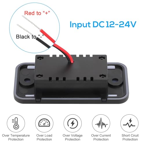 Linkstyle Dual USB RV Outlet – 36 W Quick Charge 3.0 & 30 W Power Delivery 3.0 Ports with LED Indicator & Power Switch for Enhanced Travel Connectivity – Ideal Car Charging Solution for RVs and Boats