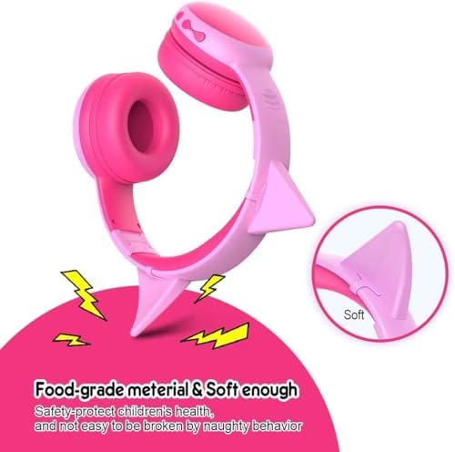 Gorsun Kids’ Purple Cat Ear Bluetooth Headphones – Safe Over-Ear Wireless Headset with 85 d B Volume Limiting, 40-Hour Battery Life, Built-in Microphone, and Bluetooth 5.3 for Toddlers and Young Children – Ideal for Music, Learning, and Playtime Adventures