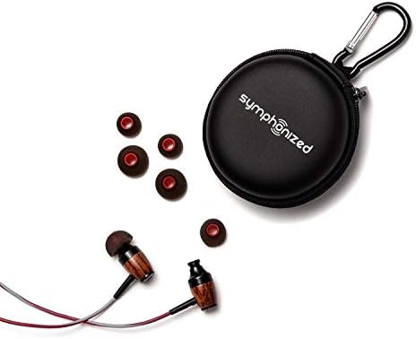 Experience Superior Sound with Symphonized DRM Premium Wood In-Ear Noise-Isolating Headphones – Unmatched Comfort, Built-in Mic, and Tangle-Free Design for Enhanced Audio Compatibility (Red/Gray)