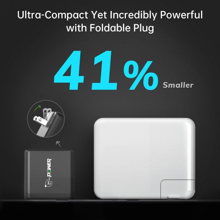 High-Performance 65 W USB C Fast Charger Block – Advanced PD 3.0 & PPS Technology for Rapid Charging, Foldable Design for Maximum Portability, Ideal for Mac Book Pro/Air, i Phone 16/15/14, Samsung Galaxy, Google Pixel – Ultimate Safety Features for Reliable Power Anywhere