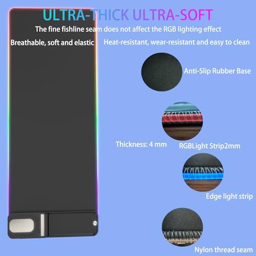 Ultimate RGB Gaming Mouse Pad with 15 W Wireless Charger and Phone Stand – High-Speed Qi-Compatible Charging Desk Mat for Enhanced Gaming Setup and Productivity, Customizable Lighting Modes, Durable Waterproof Design, Ideal Birthday Gift for Tech Enthusiasts and Gamers