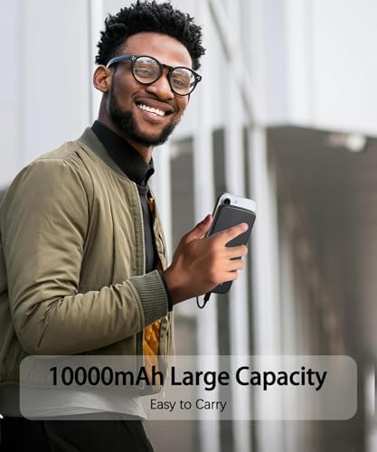 High-Efficiency 10,000 m Ah Eco-Friendly Power Bank – 22.5 W Fast Charging Portable Charger with Dual USB-A and USB-C Ports Designed for i Phone 16/15/14, Samsung, i Pad & Pixel – Charge Three Devices at Once with Advanced Heat Shield Technology for Ultimate Safety and Performance