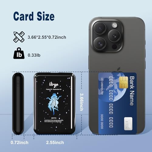 Compact 10000 m Ah Mini Power Bank – Fast Charging Portable USB-C Charger with Virgo Constellation Design for i Phone, Samsung, and Tablets – Ideal Gift for Tech Enthusiasts and Festival Celebrations – Enhanced Portability and Efficiency