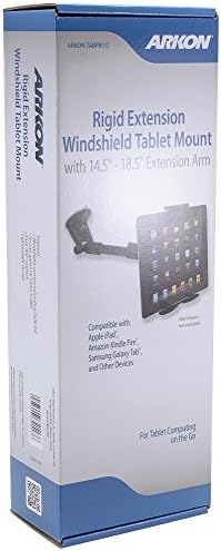 Versatile ARKON Long Arm Windshield Tablet Holder – Secure Suction Mount for i Pad, Samsung, Google Tablets – Adjustable Arm for Enhanced Visibility – Hands-Free Driving Solution for Navigation Enthusiasts – Ideal for Extended Dashboards
