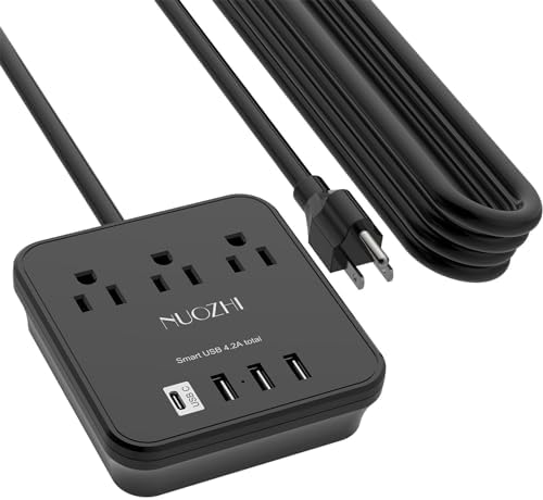 Travel Smart with the Cruise Essentials 6 Ft Non-Surge Power Strip: 3 Outlets & 4 USB Ports (1 USB-C) for Effortless Charging on Cruises, at Home, or in the Office – ETL Listed, Sleek Black Design for Enhanced Device Compatibility and Safety