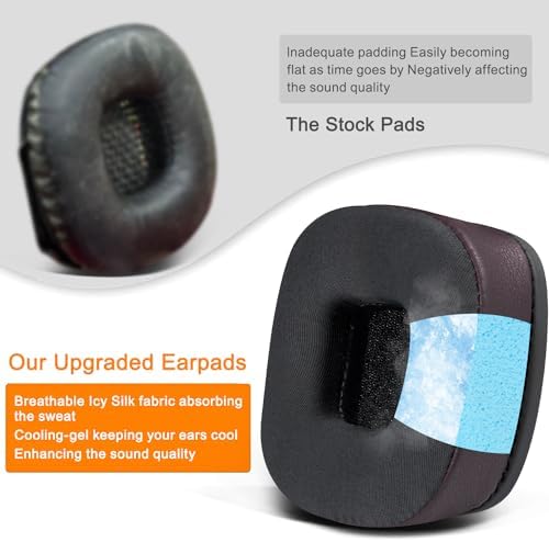 Upgrade Your Marshall Major I/II/III/IV/V Headphones with SOULWIT Cooling Gel Ear Pads – Premium Noise Isolation Cushions for Ultimate Comfort and Enhanced Sound Quality in Sleek Black Gold Design