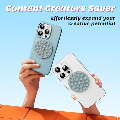 Transform Your Content Creation with the Ultimate Magnetic Phone Mount for Mag Safe Cases – Versatile Silicone Holder for i Phone & Android, Perfect for Selfies, Vlogging, and Shower Streaming – Trendy Light Blue Accessory for Tik Tok Creators and Influencers Seeking Effortless Hands-Free Use