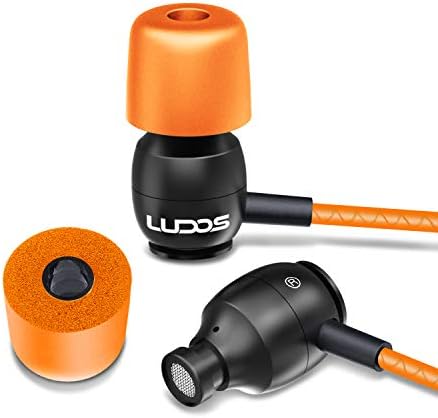LUDOS Clamor Wired Earbuds – Premium Noise-Isolating In-Ear Headphones with Memory Foam Tips, Built-in Microphone, 5-Year Warranty – Perfect for i Phone and Samsung Users, Ideal for Students and Small Ears in Stylish Pink – Ultimate Sound Quality and Comfort for Everyday Use