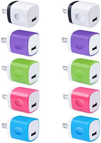 Efficient USB Charger Block 10 Pack – Uor Me 1 A 5 V Universal Power Adapters for Fast Charging Compatible with i Phone 14/13/12/SE/11/X/8 and Galaxy S22/A13/A03/A21/Note20 – Compact and Durable Wall Charger Set for Multi-Device Power Solutions