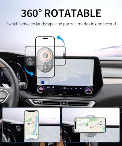Lexus NX/RX Hybrid 2022-2025 Premium Wireless Charging Phone Holder – 360° Rotating Car Mount with Mag Safe Compatibility for 9.8-Inch Displays – Ultimate Convenience and Secure Access for Modern Drivers