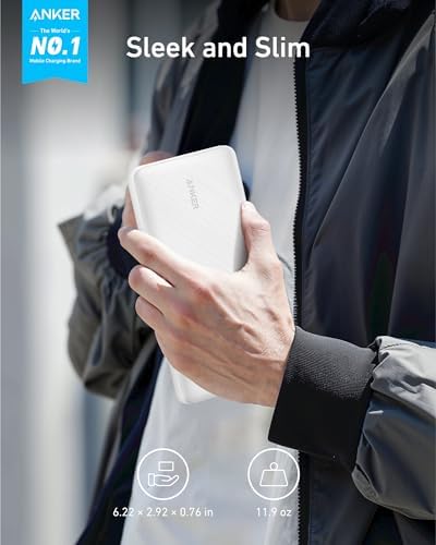 Anker Power Core Essential 20 K Portable Charger – 20,000 m Ah High-Capacity Power Bank with 15 W Fast Charging, Dual USB-A Outputs, USB-C Input/Output for i Phone, Air Pods, and More – Ultimate Travel Companion for Uninterrupted Connectivity