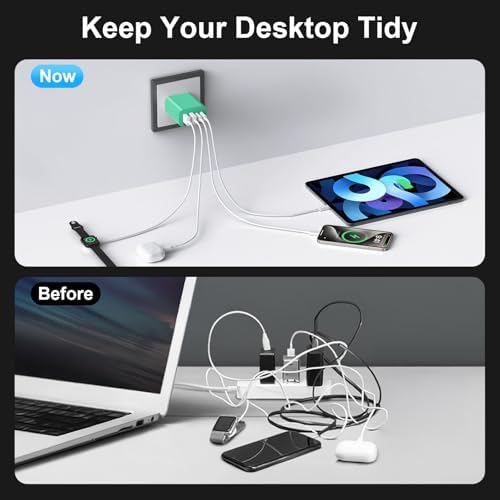 High-Speed USB C Charger Block 3-Pack – 40 W 4-Port Power Adapter for Quick Charge & Power Delivery, Compatible with i Phone 16/15/14/13/12/11/Pro Max & Tablets, Compact Wall Plug for Efficient Multi-Device Charging – Optimal Safety Features & Sleek Design