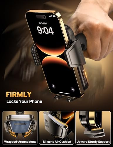 Universal CD Slot Car Phone Mount by GUANDA TECHNOLOGIES – Premium Adjustable Anti-Slip Holder for i Phone & Android Devices with Versatile Air Vent Clip for Safe Navigation and Enhanced Accessibility