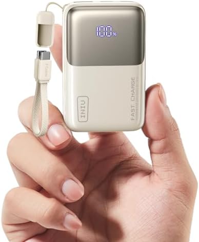 INIU Ultra-Compact 10,000 m Ah Power Bank – 45 W PD Fast Charger with Detachable USB-C Cable – Ultimate Portable Solution for i Phone 16, Samsung S24 & Mac Book Air – Unmatched Safety with 3-Year Warranty – Redefining Mobile Charging Efficiency and Convenience