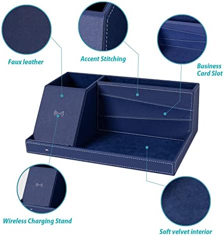 Transform Your Workspace: Premium Fast Wireless Charging Station with Desk Organizer for i Phone 16/15/14/13/12/11 Series – Streamline Charging and Declutter Your Environment for Home or Office Efficiency