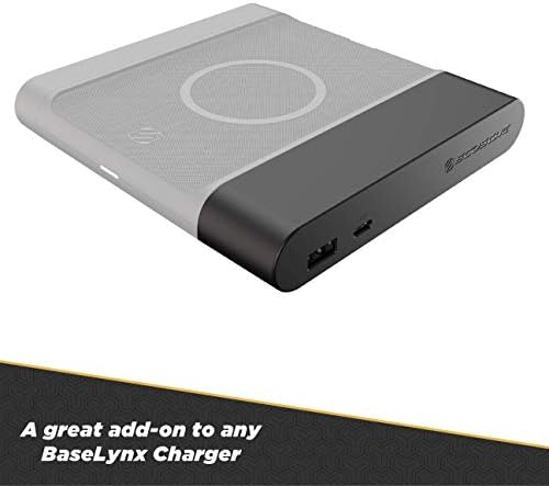 Scosche BLQP-XTSP Base Lynx Modular Qi-Certified Wireless Charging Hub – Fast, Customizable Charging Solution with Safety Features for Home and Office – Sleek Design for Effortless Device Powering and Enhanced Compatibility