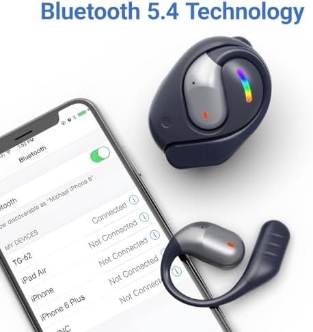 Transform Your Workout with Tsnapoo Wireless Open Ear Sports Earbuds – Cutting-Edge Bluetooth 5.4 for Effortless Connectivity – Premium Hi-Fi Audio for Crystal-Clear Calls – Ergonomic Over-Ear Hooks and Neck Sling for Secure Comfort – Waterproof Design Perfect for Intense Gym Sessions, Running, and Outdoor Activities – Lightweight and Durable for Active Lifestyles – Stay Aware and Engaged with Open-Ear Innovation – Elevate Your Audio Experience and Embrace Every Fitness Challenge!