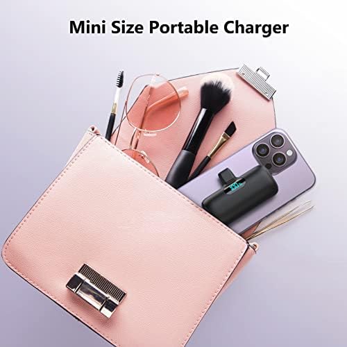 Ultra-Compact 2 Pack Mini Portable Charger 5200 m Ah with PD Fast Charging & LCD Display – Stylish Battery Backup Power Bank for i Phone 14/13/12/XR/7/6 – Your Essential On-the-Go Charging Solution