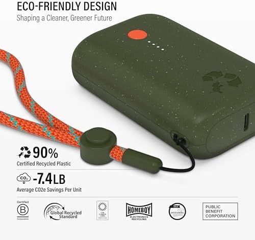 Ultimate Champ 10,000 m Ah Portable Charger – Dual USB-C Power Bank with 20 W Fast Charging for i Phone, Laptops, Tablets & More – Travel Essential with Included Cable for Enhanced Device Compatibility and Performance