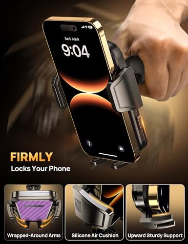 Universal CD Slot Car Phone Mount by GUANDA TECHNOLOGIES – Premium Adjustable Anti-Slip Holder for i Phone & Android Devices with Versatile Air Vent Clip for Safe Navigation and Enhanced Accessibility