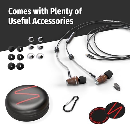 Discover Superior Sound with Symphonized Eco-Friendly Wooden Airtube Earbuds – Immerse Yourself in 3 D Audio Bliss, Deep Bass from 8 mm Drivers, Integrated Mic for Effortless Communication, and Universal 3.5 mm Compatibility – Ergonomically Designed for Comfort During Extended Listening Sessions – Perfect for Audiophiles and Casual Users Alike