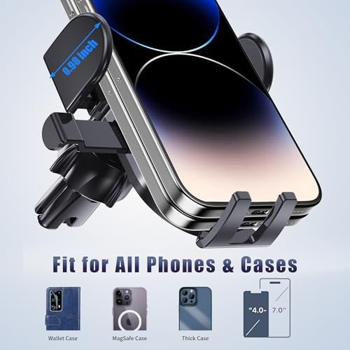 Universal Smartphone Air Vent Mount – Premium Adjustable Phone Holder for All Devices with Enhanced Hook Clip Stability, 360-Degree Rotation & Quick Tool-Free Installation – Perfect for Hands-Free Navigation and Accessibility in Any Vehicle