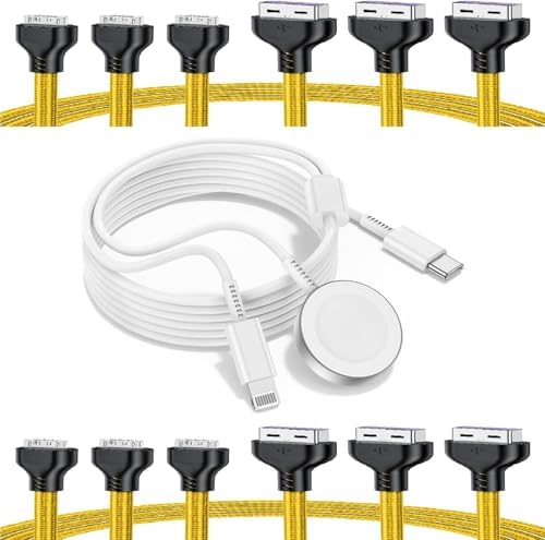 Revolutionary 2-in-1 USB C Charger for i Phone and Apple Watch – 6 ft Magnetic Fast Charge Cable with 20 W Power Adapter – Stylish Blue Design for Optimal Portability and Efficiency