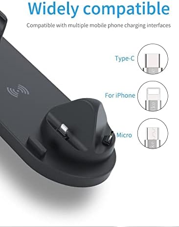 Revolutionary 6-in-1 Wireless Charging Station: Fast-Powered Multi-Device Dock for Apple & Android – Sleek Black Organizer with Safety Features for Effortless Charging at Home and Office
