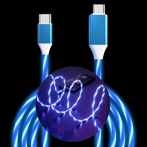USB C to USB C Cable 3A Light Up C to C Cable LED C to Type C Fast Charging Cord for Samsung Galaxy S23 S22 S21 S20 Ultra, i-Phone 15 16, iPad mini Pro Air(6.6FT,Green) – Enhanced Compatibility and Speed