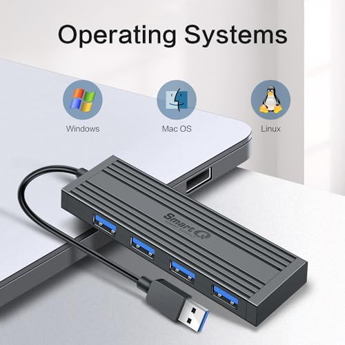 Upgrade Your Digital Workspace with the Smart Q 4-in-1 USB-C Hub – Premium 4 K HDMI Adapter Featuring 3 Lightning-Fast USB 3.0 Ports for Seamless Data Transfer and Crystal-Clear Visuals – Perfect for Mac Book, Dell XPS, and Chromebook Users on the Move