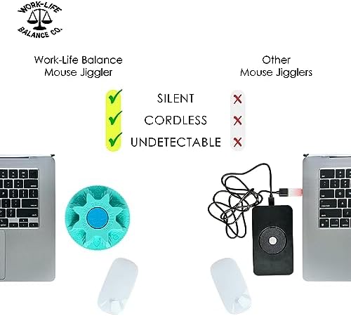 Stay Productive with Our Wireless Mouse Jiggler – No Software, No USB, Just Effortless Motion! Enjoy 12 Months of Battery Life for Seamless Operation – Ideal for Home Office, Long Meetings, and Automated Tasks – Sleek Black Design for Enhanced Compatibility and Efficiency