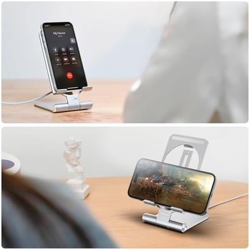 Nillkin Adjustable Metal Wireless Charging Stand – Fast Charge for i Phone 16 15 14 13 12 & Samsung Galaxy S25 S24 S23 S22 S21 Ultra/Plus – Versatile Space Grey Design for Enhanced Functionality and Safety