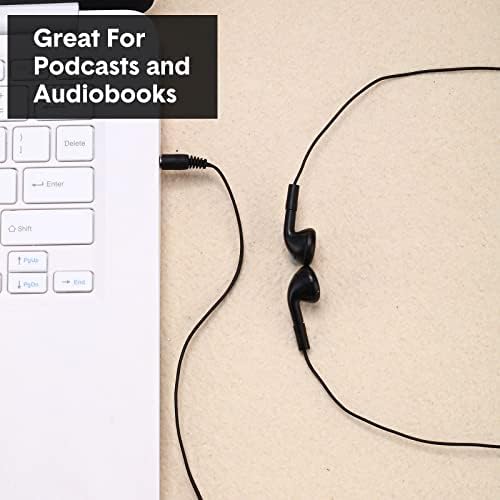 Konohan 150-Pack Individually Wrapped Wired Earbuds – Premium 3.5 mm Headphones for Classroom, Office, and Travel – Exceptional Hygiene and Sound Quality – Lightweight, Durable Design for Daily Use by Teachers and Professionals