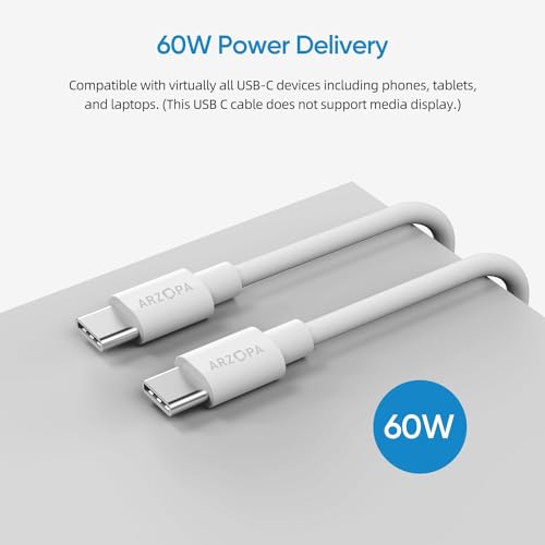 ARZOPA 6 ft USB C Cable – High-Speed 60 W Fast Charging & Data Transfer, Universal Compatibility for All Devices, Durable & Flexible Design for Effortless Use at Home, Office, or Travel, Lightweight & Portable Essential Accessory