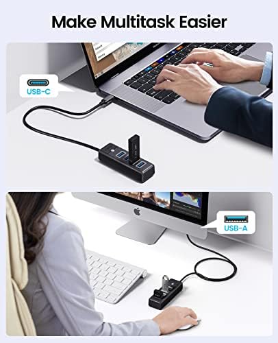 Ultra-Slim 4-Port USB 3.0 Hub by ORICO – High-Speed Data Splitter with 1.65 ft Extended Cable for Enhanced Connectivity, Perfect USB Adapter for Laptops, PCs, Mac Books, Xbox & More – Effortless Plug-and-Play Design for Seamless Device Management