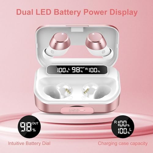 Experience Unmatched Audio Excellence with Lekaby Bluetooth 5.3 Wireless Earbuds – Superior Noise Cancellation, Deep Bass Enhancement, and LED Battery Indicator – IP7 Waterproof for Ultimate Durability – Seamless Compatibility with i OS & Android – Ideal for Music Enthusiasts and Dynamic Professionals