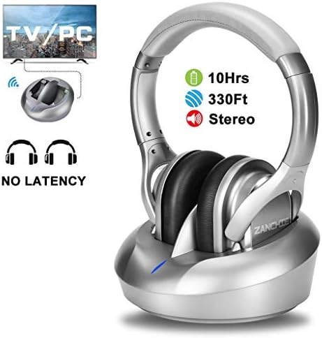 ZANCHIE Wireless Over-Ear Headphones with RF Transmitter Dock – Premium Digital Stereo Sound Designed for Seniors and Hearing Impaired – Ultimate Comfort and Seamless TV Audio Experience for Endless Enjoyment