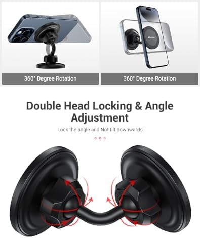 Magnetic Gym Phone Holder for Mag Safe – Ultimate Hands-Free Workout Accessory with Dual Ball Head for Optimal Viewing – Securely Supports i Phone 12 to 16 Pro Max & All Smartphones – Elevate Your Fitness Routine with Seamless Connectivity and Stability
