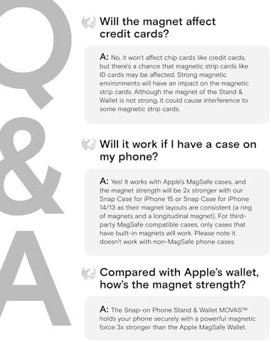 MOFT MagSafe Wallet for iPhone 16/15/14/13/12 Series, Strong Magnetic Phone Card Holder Fit 2 Cards & 3 Viewing Angles & Stain-Resistant Vegan Leather Phone Stand, Windy Blue – Enhanced Compatibility and Speed